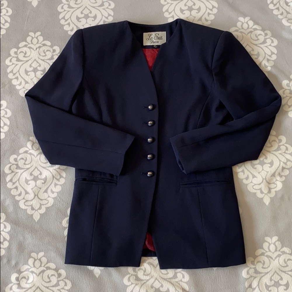 Le Suit Petite - Dark Navy Blue Suit Jacket